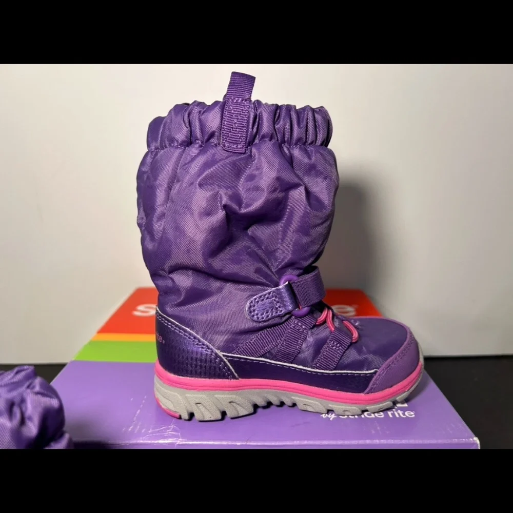 Stride Rite Made2Play Insulated Sneaker Snow Boots Purple Toddler Girls 6M